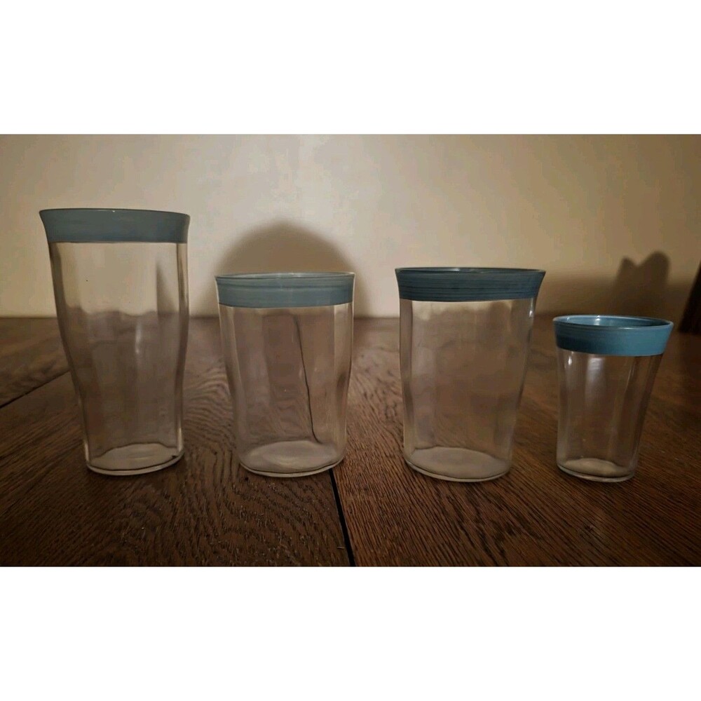 Vintage HTF Fiesta Paneled Go Along Glasses Green - Set Of 4